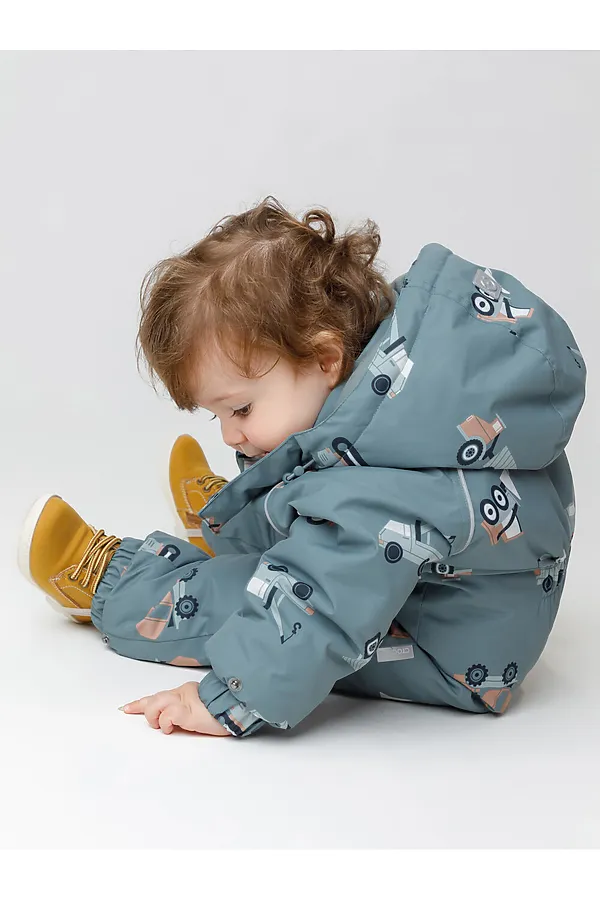 Комбинезон CROCKID, пыльно-бирюзовый, строительная техника - фото 2