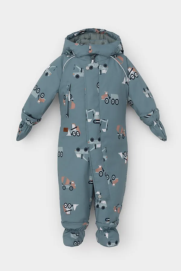 Комбинезон CROCKID, пыльно-бирюзовый, строительная техника - фото 2