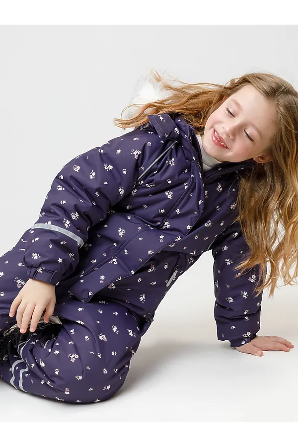 Комбинезон CROCKID, темно-сливовый, красивые цветы - фото 2