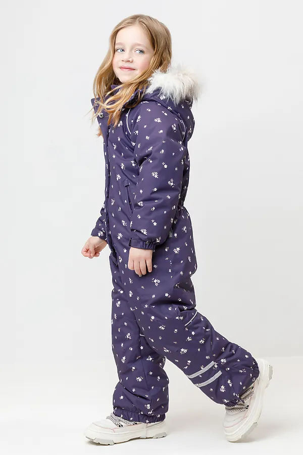 Комбинезон CROCKID, темно-сливовый, красивые цветы - фото 2