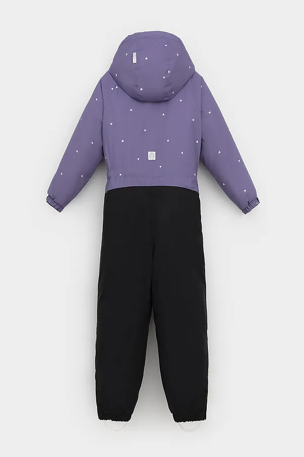 Комбинезон CROCKID, фиолетовый, фоновые сердечки - фото 2