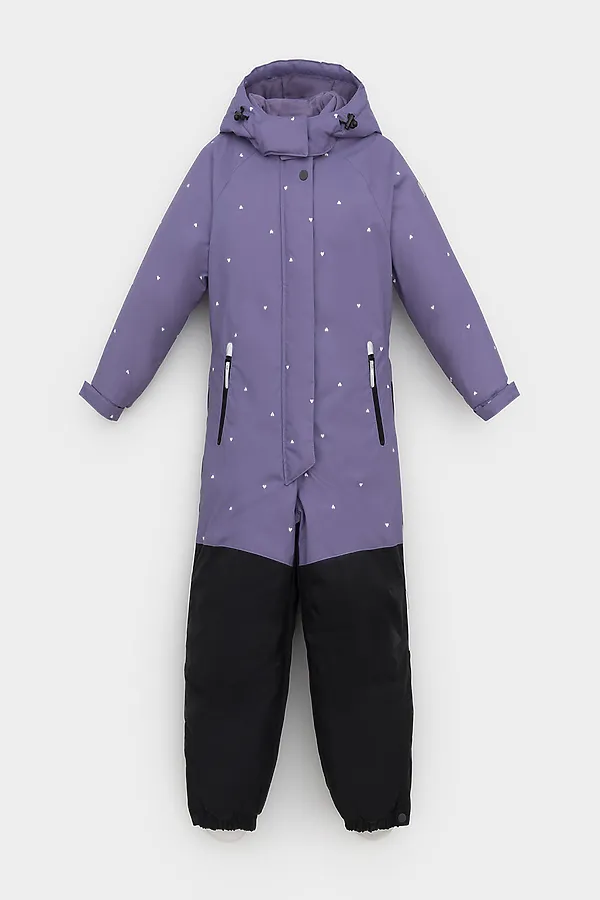 Комбинезон CROCKID, фиолетовый, фоновые сердечки - фото 2