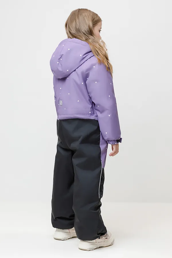 Комбинезон CROCKID, фиолетовый, фоновые сердечки - фото 2