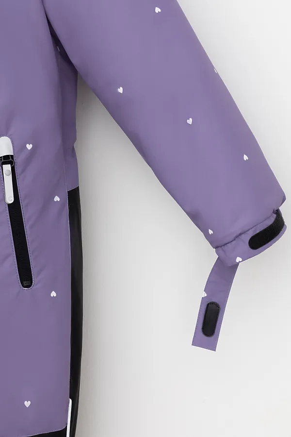 Комбинезон CROCKID, фиолетовый, фоновые сердечки - фото 2