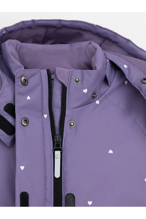 Комбинезон CROCKID, фиолетовый, фоновые сердечки - фото 2