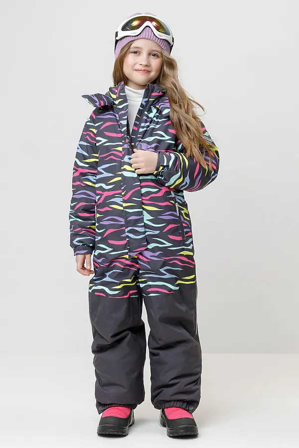 Комбинезон CROCKID, графит, цветная зебра - фото 2