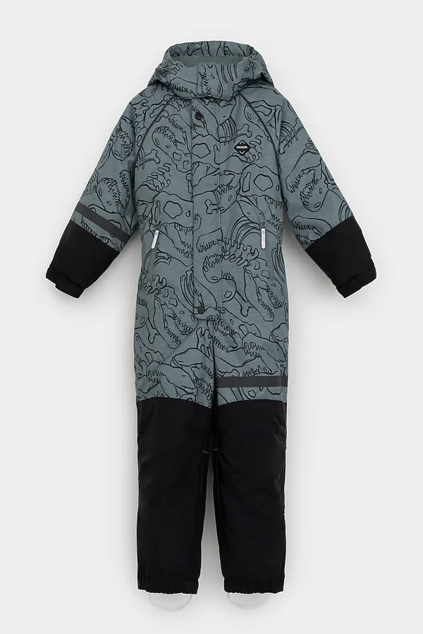 Комбинезон CROCKID, пыльно-бирюзовый, динозавры - фото 2