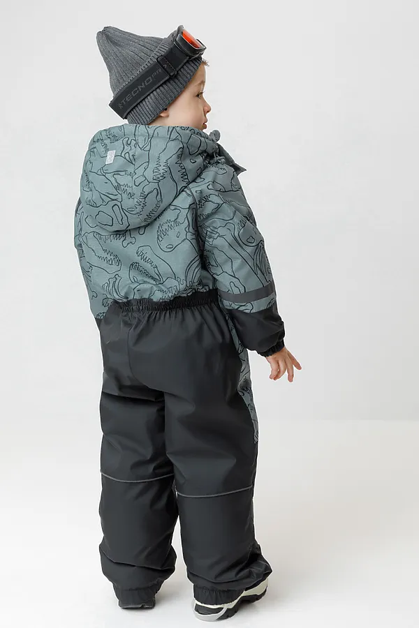 Комбинезон CROCKID, пыльно-бирюзовый, динозавры - фото 2