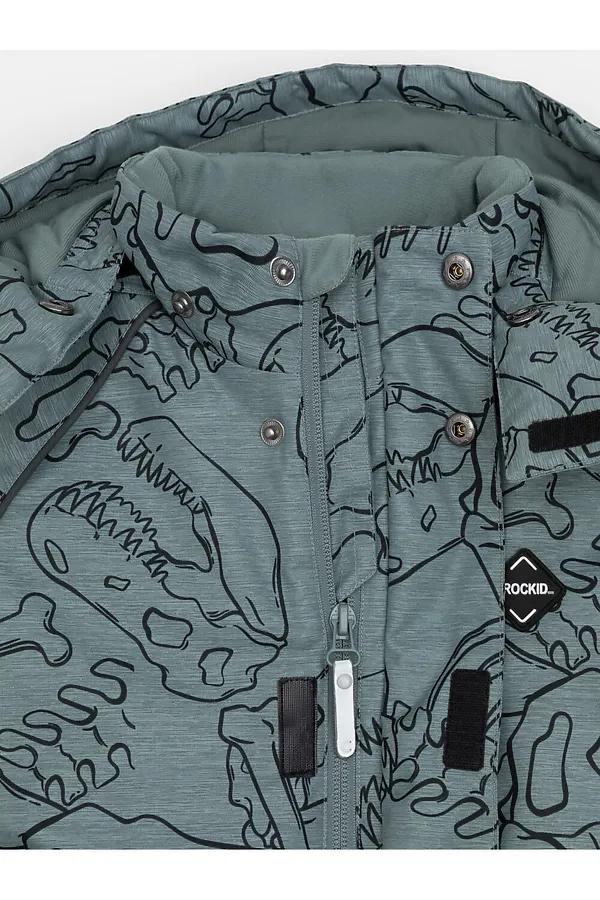 Комбинезон CROCKID, пыльно-бирюзовый, динозавры - фото 2
