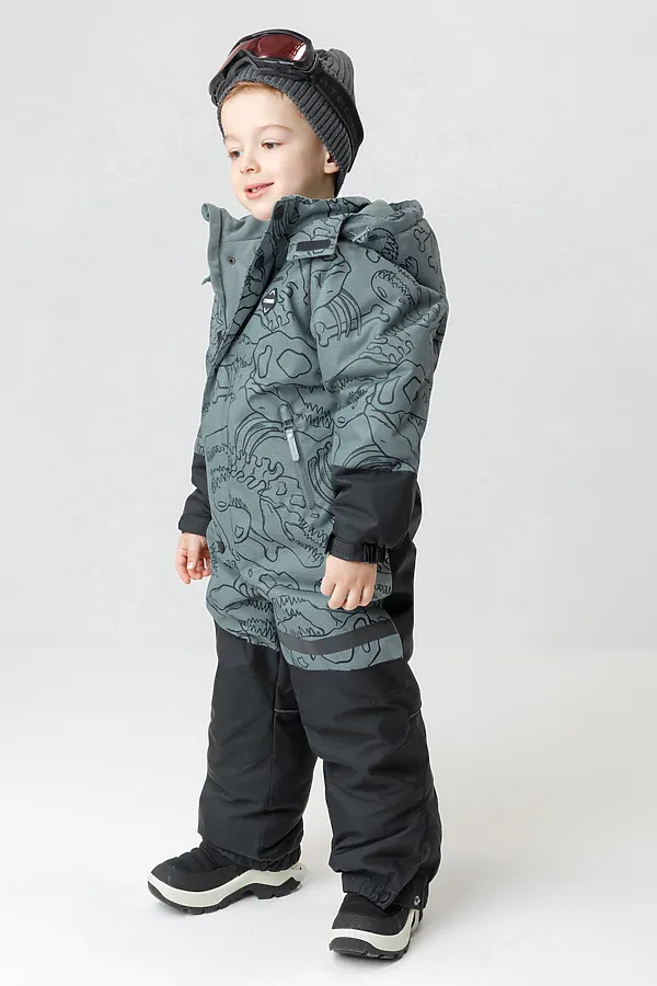 Комбинезон CROCKID, пыльно-бирюзовый, динозавры - фото 2