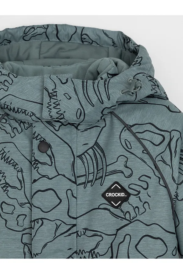 Комбинезон CROCKID, пыльно-бирюзовый, динозавры - фото 2