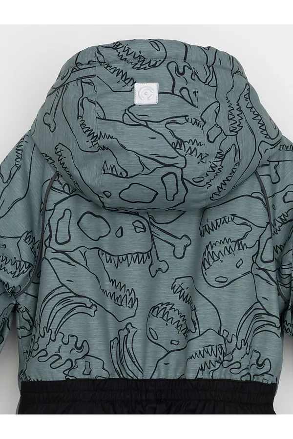 Комбинезон CROCKID, пыльно-бирюзовый, динозавры - фото 2