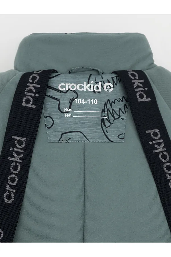 Комбинезон CROCKID, пыльно-бирюзовый, динозавры - фото 2