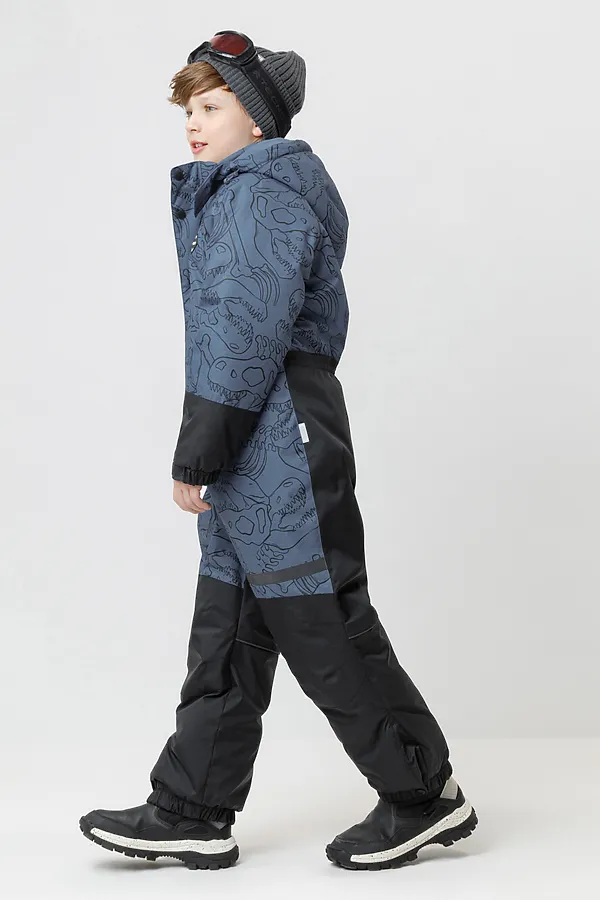 Комбинезон CROCKID, джинс, динозавры - фото 2