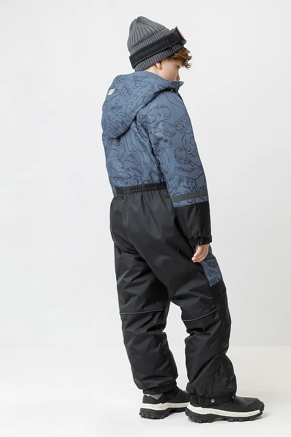 Комбинезон CROCKID, джинс, динозавры - фото 2