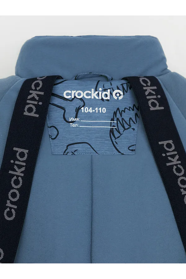 Комбинезон CROCKID, джинс, динозавры - фото 2