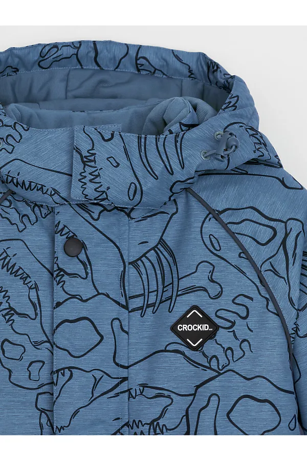 Комбинезон CROCKID, джинс, динозавры - фото 2