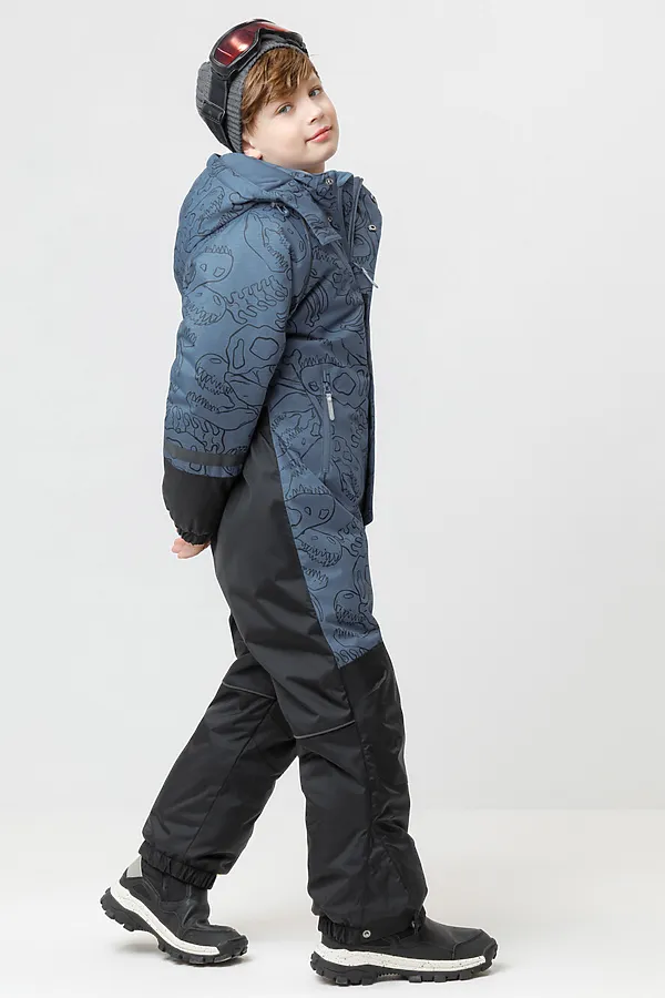 Комбинезон CROCKID, джинс, динозавры - фото 2