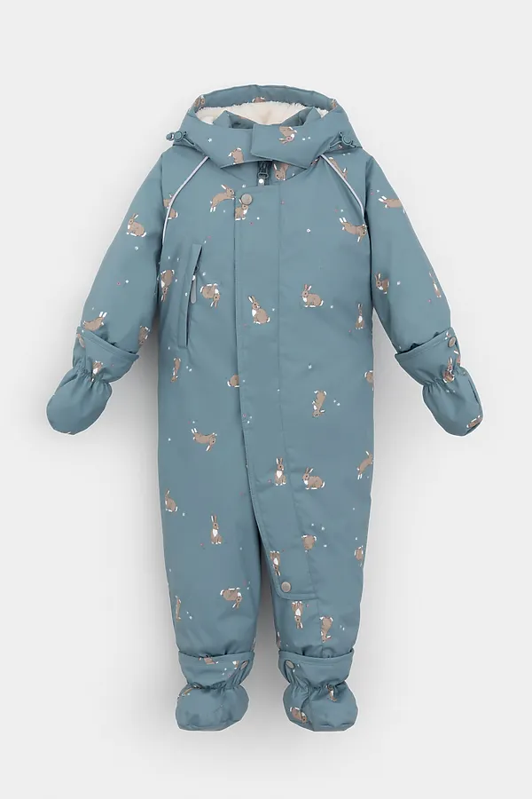 Комбинезон CROCKID, свинцовый, кролики и цветы - фото 2