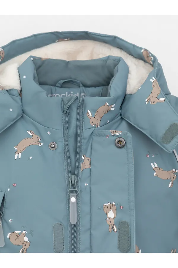 Комбинезон CROCKID, свинцовый, кролики и цветы - фото 2