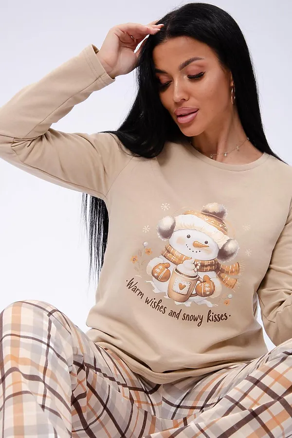 Пижама с брюками Ладушка НАТАЛИ, бежевый - фото 2