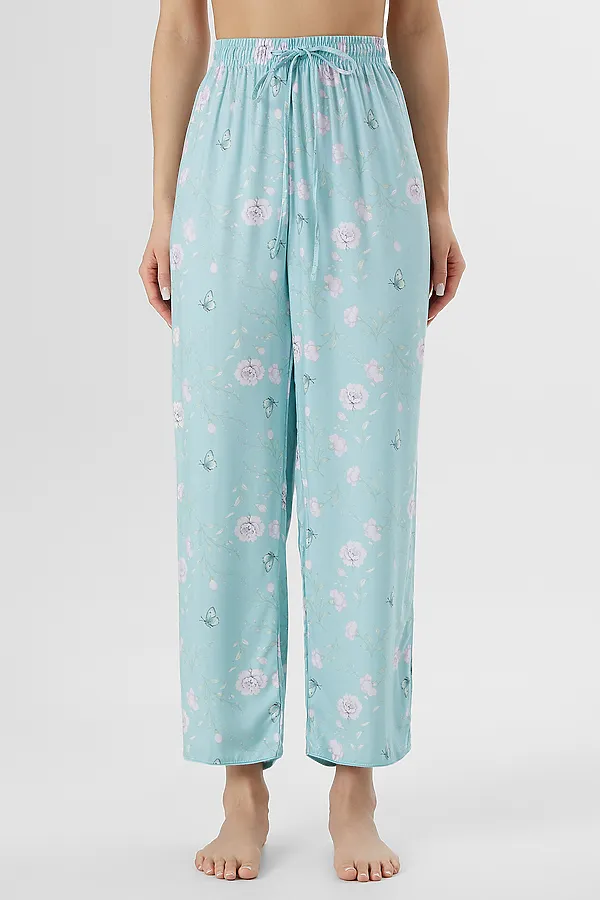 Комплект женский (футболка, бриджи) MARK FORMELLE, мятный +цветы на мятном - фото 2