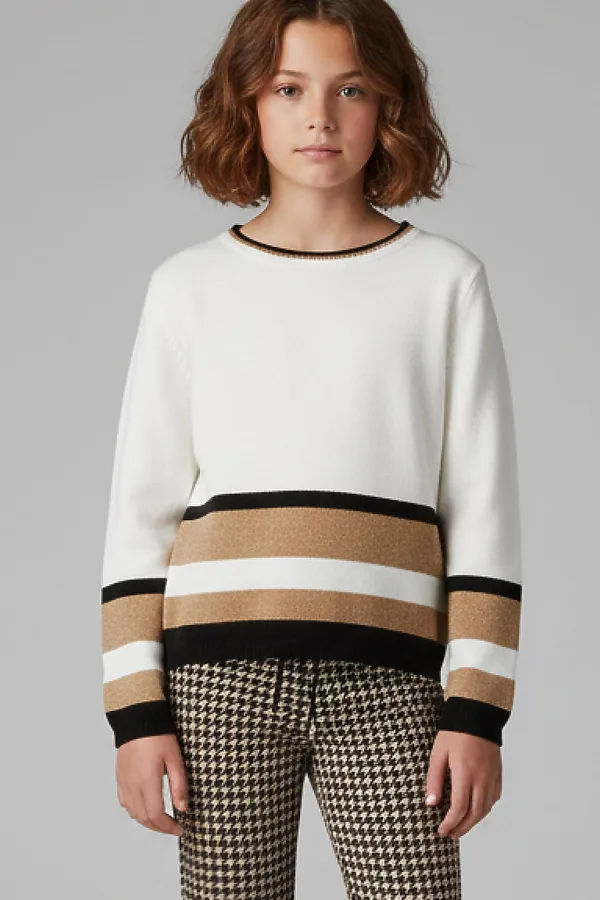 Джемпер трикотажный для девочек PLAYTODAY, белый - фото 2