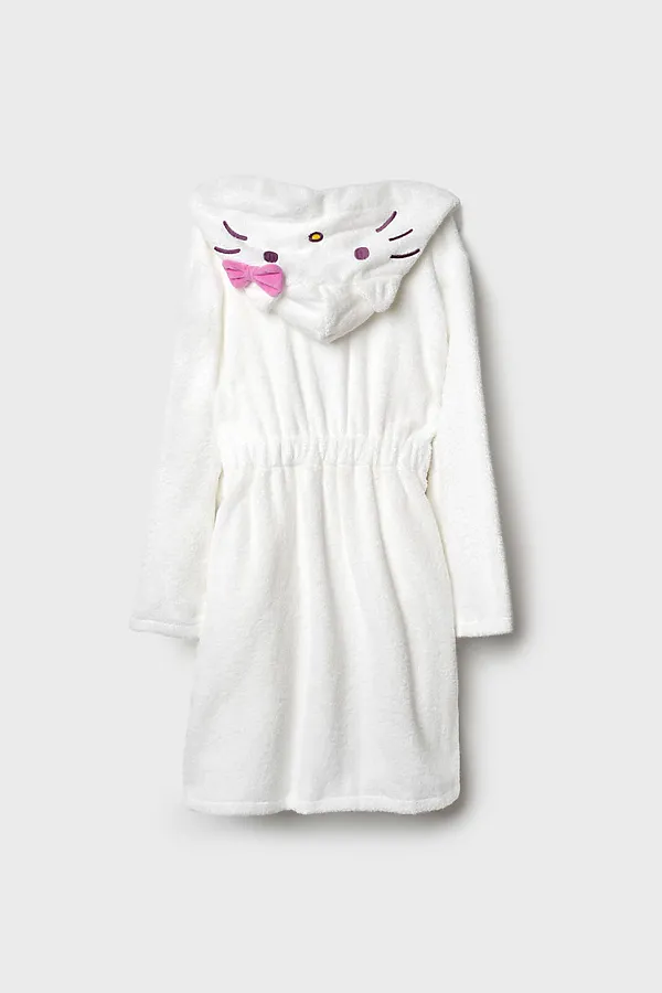 Халат текстильный для девочек PLAYTODAY, белый - фото 2