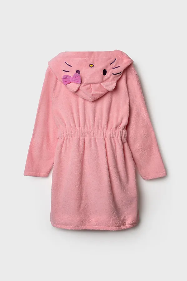 Халат текстильный для девочек PLAYTODAY, розовый - фото 2