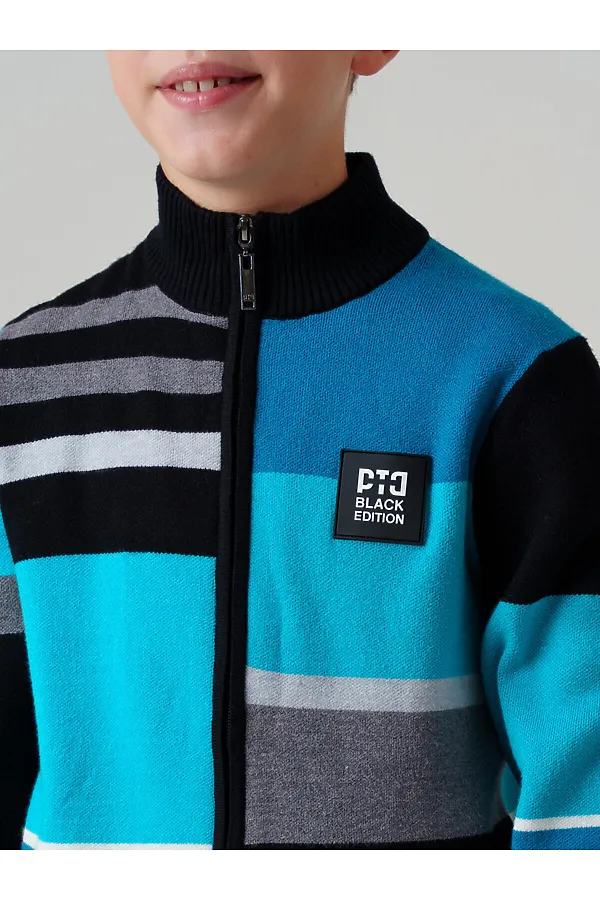 Кардиган трикотажный для мальчиков PLAYTODAY, разноцветный - фото 2