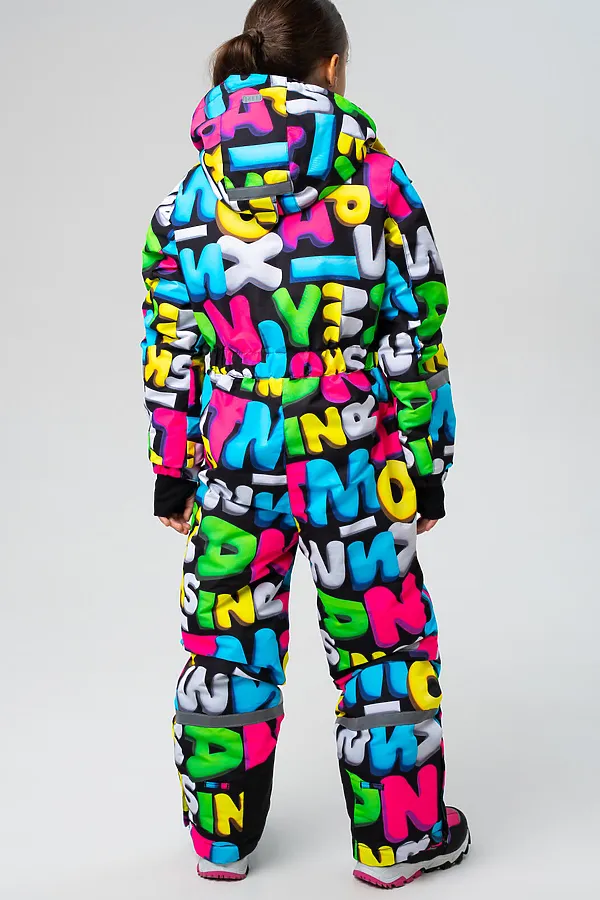 Комбинезон текстильный с полиуретановым покрытием для девочек PLAYTODAY, черный - фото 2