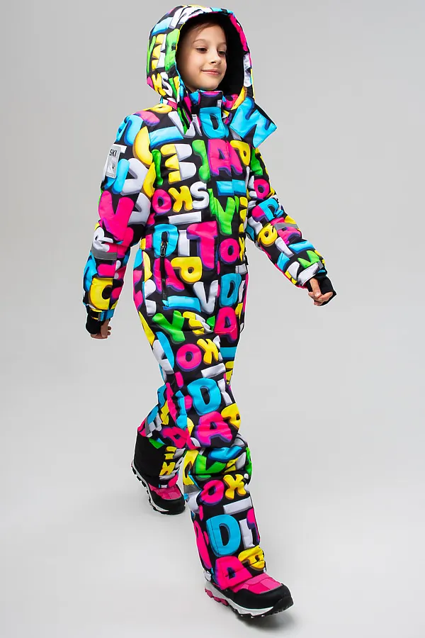 Комбинезон текстильный с полиуретановым покрытием для девочек PLAYTODAY, черный - фото 2