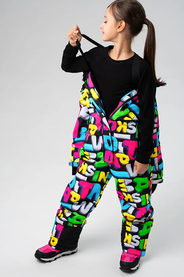 Комбинезон текстильный с полиуретановым покрытием для девочек PLAYTODAY, черный - фото 2