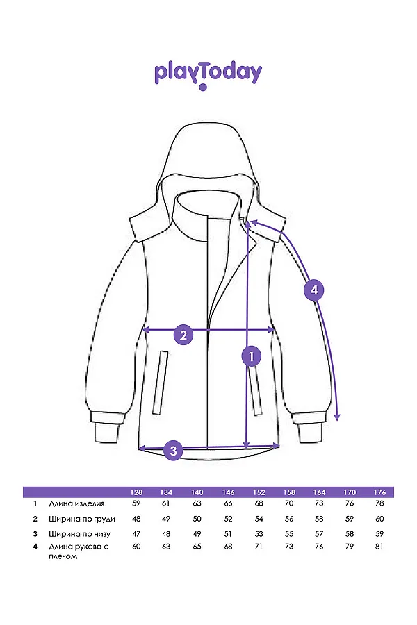 Куртка текстильная с полиуретановым покрытием для мальчиков PLAYTODAY, черный - фото 2