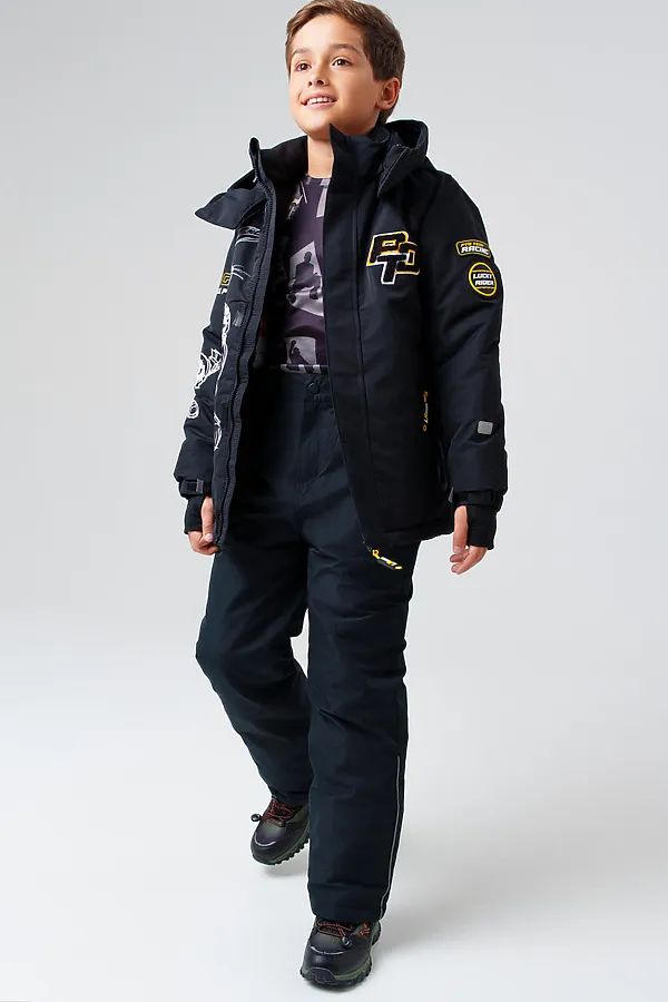 Куртка текстильная с полиуретановым покрытием для мальчиков PLAYTODAY, черный - фото 2