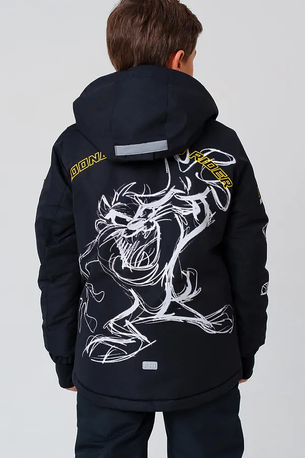 Куртка текстильная с полиуретановым покрытием для мальчиков PLAYTODAY, черный - фото 2