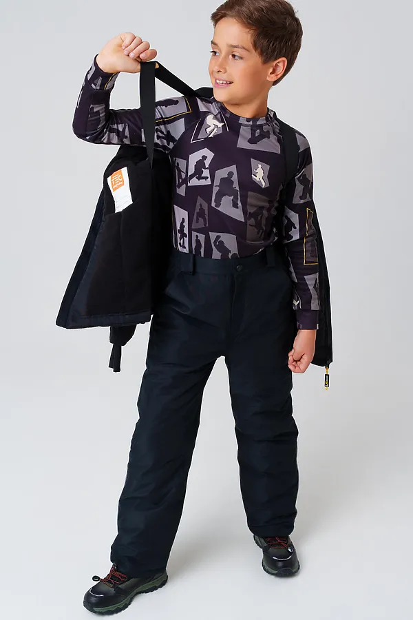 Куртка текстильная с полиуретановым покрытием для мальчиков PLAYTODAY, черный - фото 2