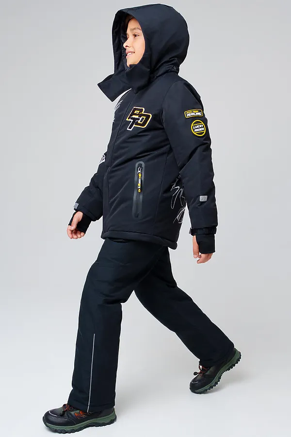 Куртка текстильная с полиуретановым покрытием для мальчиков PLAYTODAY, черный - фото 2