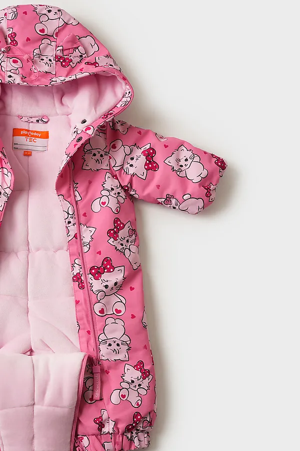 Комбинезон детский текстильный с полиуретановым покрытием для девочек PLAYTODAY, светло-розовый - фото 2