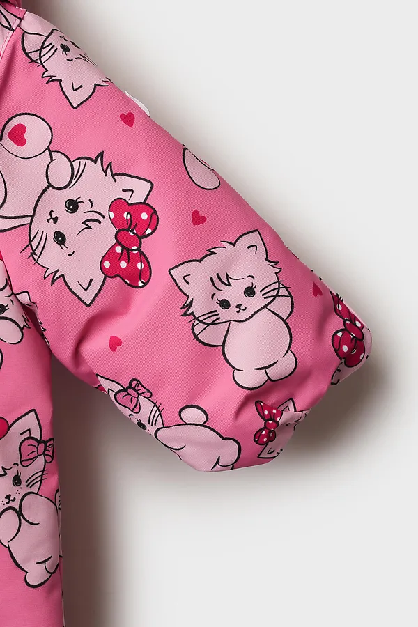 Комбинезон детский текстильный с полиуретановым покрытием для девочек PLAYTODAY, светло-розовый - фото 2