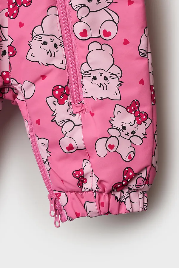 Комбинезон детский текстильный с полиуретановым покрытием для девочек PLAYTODAY, светло-розовый - фото 2