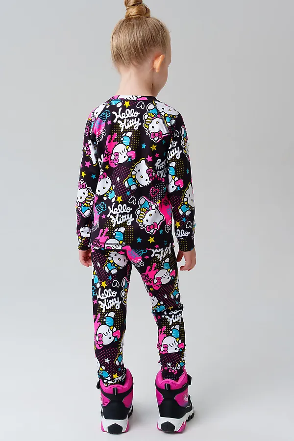 Термокомплект трикот. для девочек: фуфайка (футболка) с длин. рук, брюки для эпизод. использования PLAYTODAY, разноцветный - фото 2