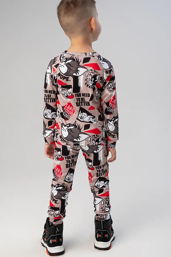 Термокомплект трикот. для мальчиков: фуфайка (футболка) с длин. рук, брюки для эпизод. использования PLAYTODAY, разноцветный - фото 2