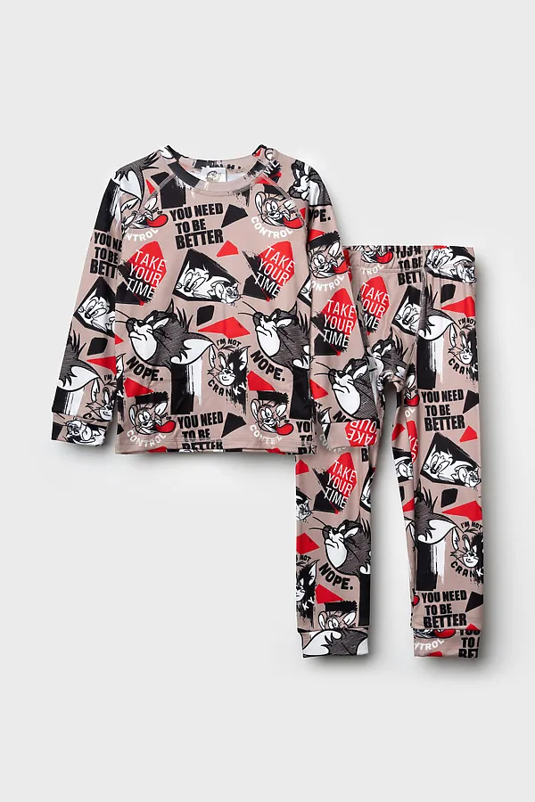 Термокомплект трикот. для мальчиков: фуфайка (футболка) с длин. рук, брюки для эпизод. использования PLAYTODAY, разноцветный - фото 2