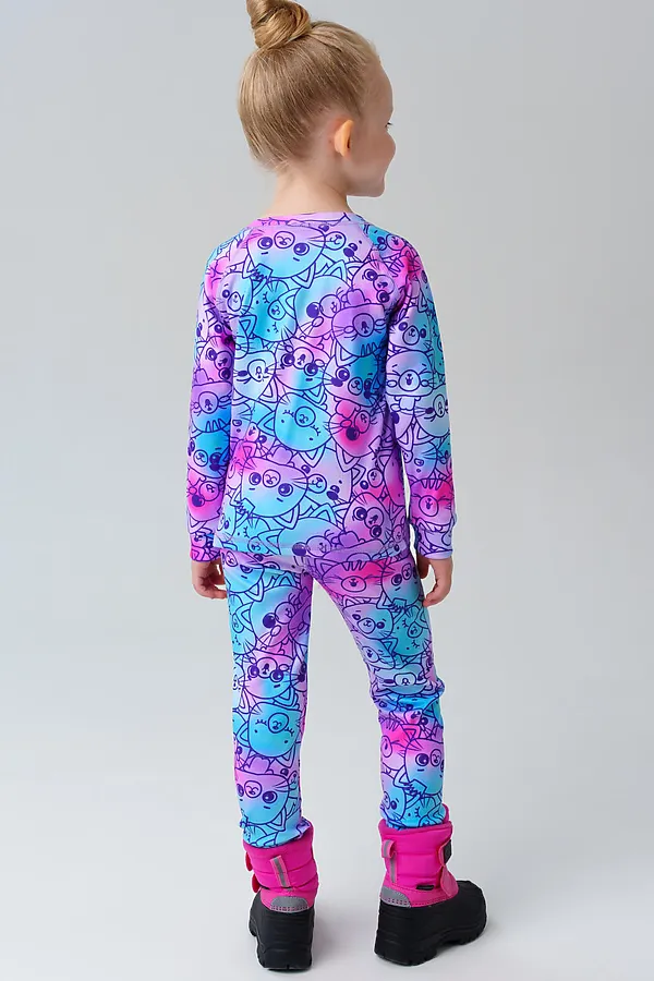 Термокомплект трикот. для девочек PLAYTODAY, розовый, фиолетовый - фото 2