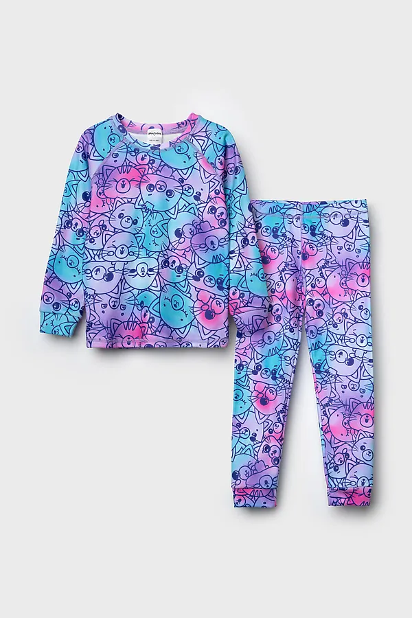 Термокомплект трикот. для девочек PLAYTODAY, розовый, фиолетовый - фото 2