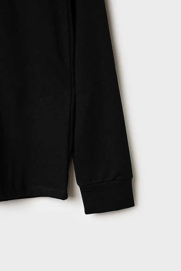 Термокомплект трикот. для девочек: фуфайка (футболка) с длин. рук, брюки для эпизод. использования PLAYTODAY, черный - фото 2