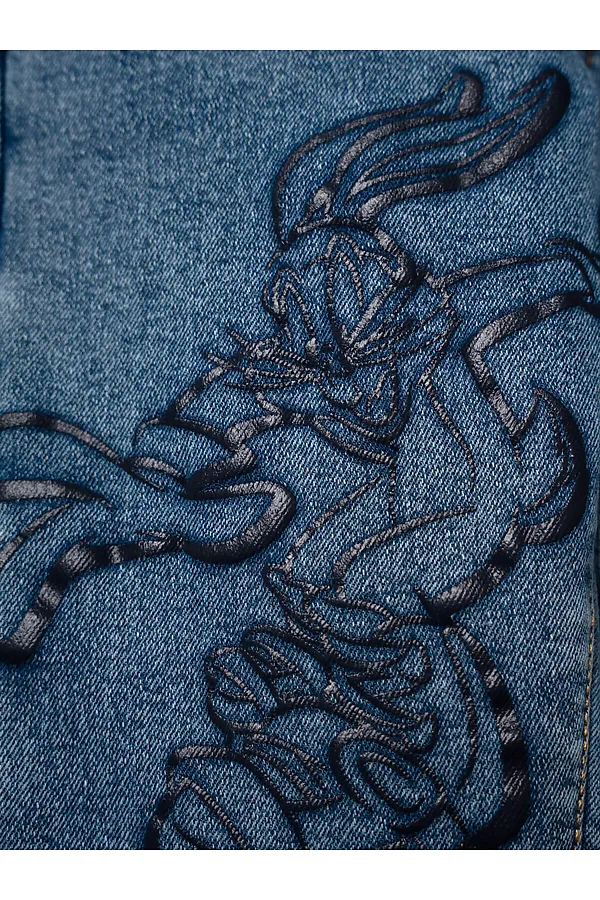 Брюки текстильные джинсовые утепленные флисом для мальчиков PLAYTODAY, синий - фото 2