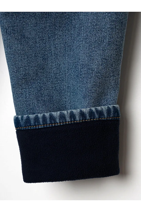 Брюки текстильные джинсовые утепленные флисом для мальчиков PLAYTODAY, синий - фото 2