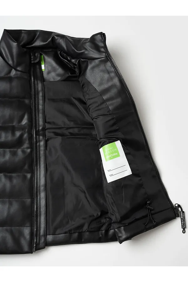 Жилет кожаный для мальчиков PLAYTODAY, черный - фото 2